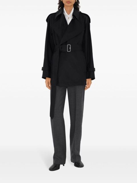 Burberry gabardine-weave trench jacket - Black