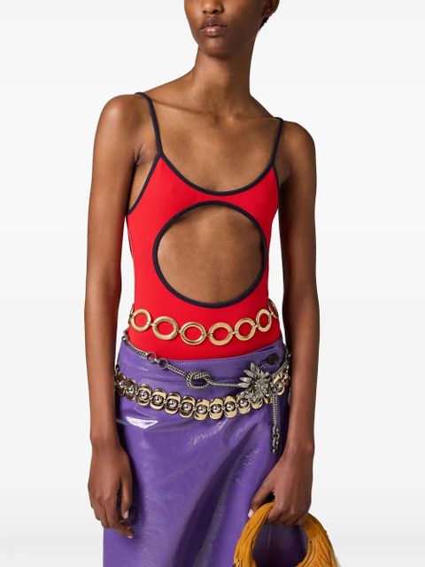 Miu Miu technical-knit swimsuit - Red - zdjęcie produktu nr 2