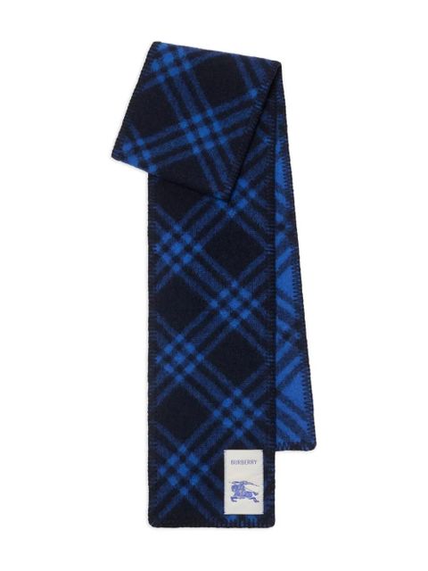 Burberry Check-pattern wool scarf - Blue - zdjęcie produktu nr 1