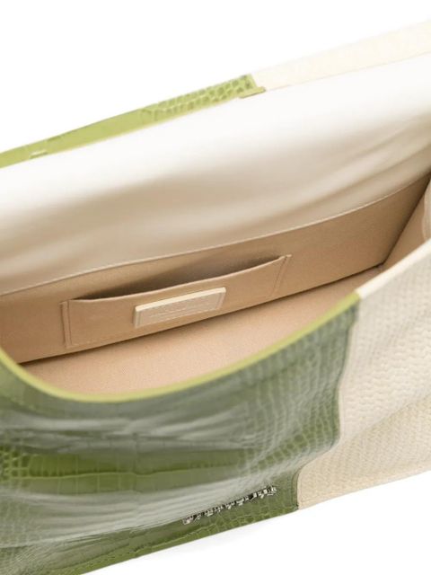 Jacquemus The Pochette Rond Carré two-toned clutch bag - Green