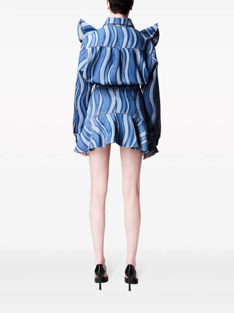 AREA sunray-patterned denim shirt - Blue