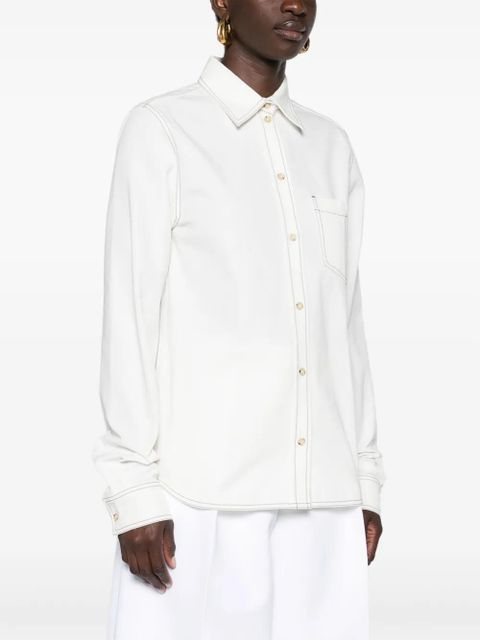 TOTEME contrast-stitching organic cotton shirt - White