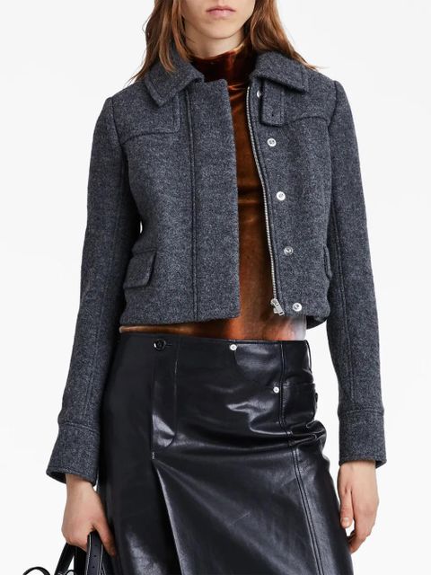 Proenza Schouler zipped wool cropped jacket - Grey