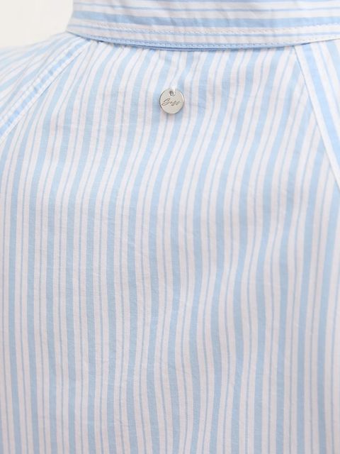 BOSS Orange koszula bawełniana damska kolor niebieski relaxed z kołnierzykiem klasycznym 50543553