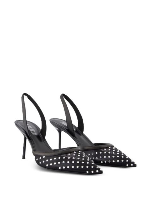 Paris Texas crystal-embellished slingback pumps - Black