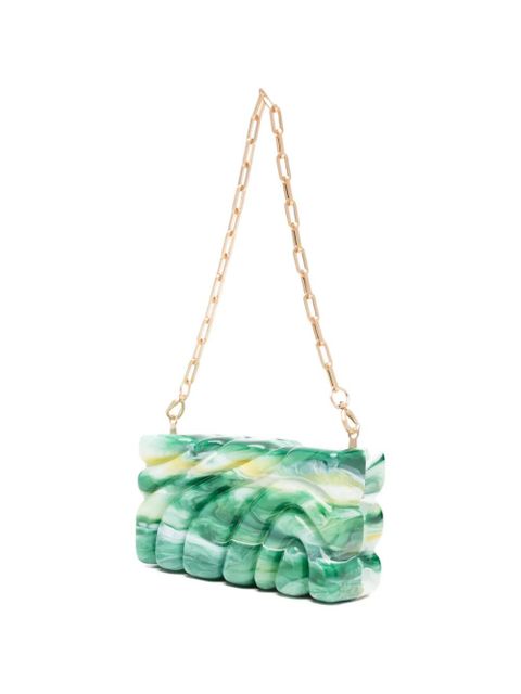 Cult Gaia Aura marbled clutch bags - Green