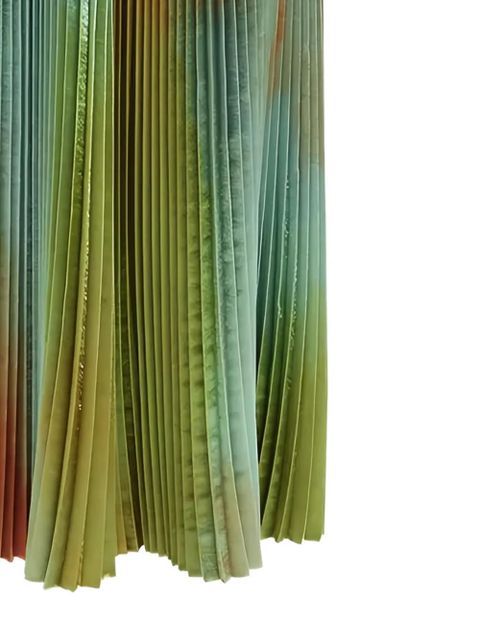 Ulla Johnson pleated abstract-print skirt - Green - zdjęcie produktu nr 2