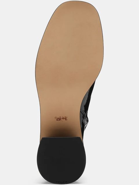 Coach botki skórzane Gigi Glazed damskie kolor czarny na słupku CCH46