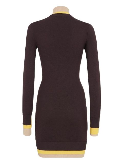 FENDI contrasting-trim dress - Brown - zdjęcie produktu nr 2