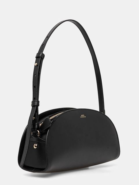 A.P.C. torebka skórzana sac demi-lune shoulder kolor czarny PXCAX.F61997 - zdjęcie produktu nr 2