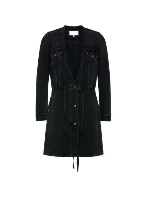 Maison Margiela V-neck flap-pockets mini dress - Black - zdjęcie produktu nr 1