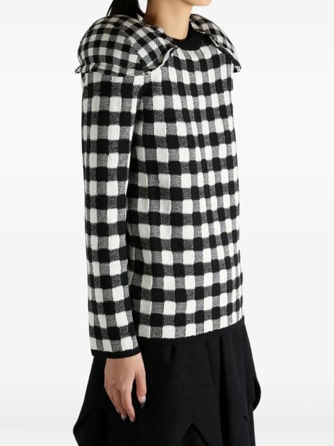 Comme Des Garçons gingham padded-shoulder jumper - Black