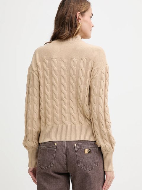 Guess sweter z dodatkiem wełny ELSA damski kolor beżowy z golfem W5BR30 Z1192 - zdjęcie produktu nr 2