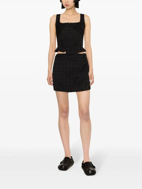 Marine Serre Moon Diamant jacquard corset top - Black - zdjęcie produktu nr 2