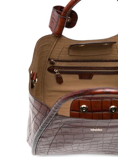 Max Mara embossed-croc tote bag - Brown