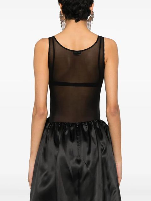 Magda Butrym mesh scalloped bodysuit - Black