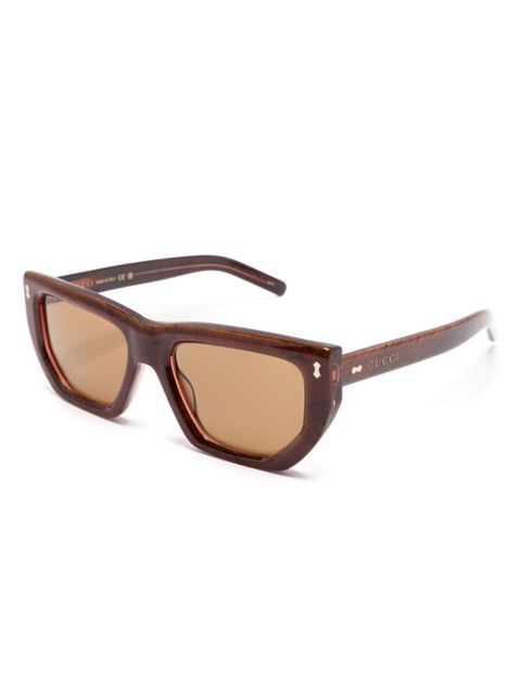 Gucci Eyewear rectangle-frame sunglasses - Brown - zdjęcie produktu nr 2