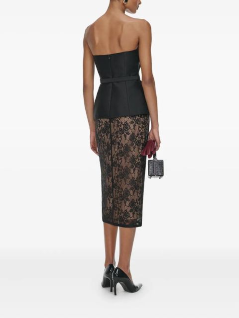 Self-Portrait floral lace midi skirt - BLACK - zdjęcie produktu nr 2