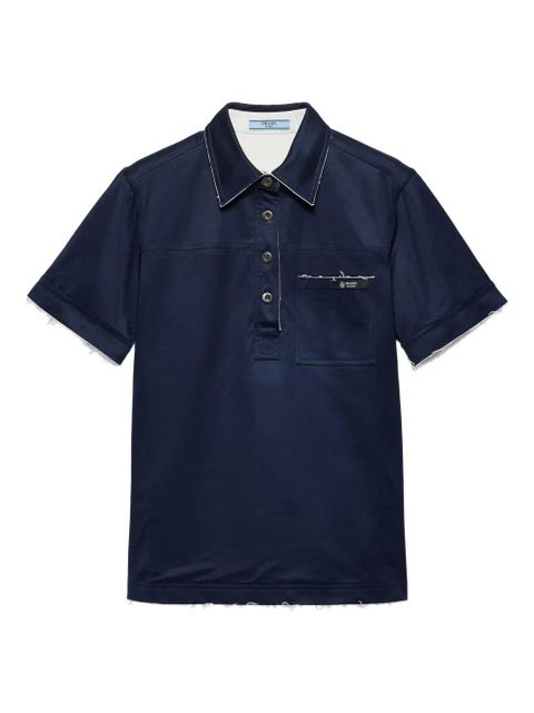 Prada Lisle logo-label cotton polo shirt - Blue - zdjęcie produktu nr 1