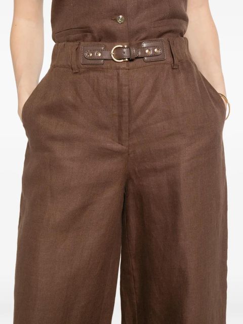 Maje buckle-closure trousers - Brown