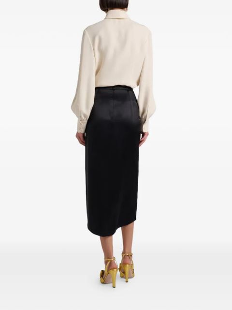 Valentino Garavani bow draped midi skirt - Black