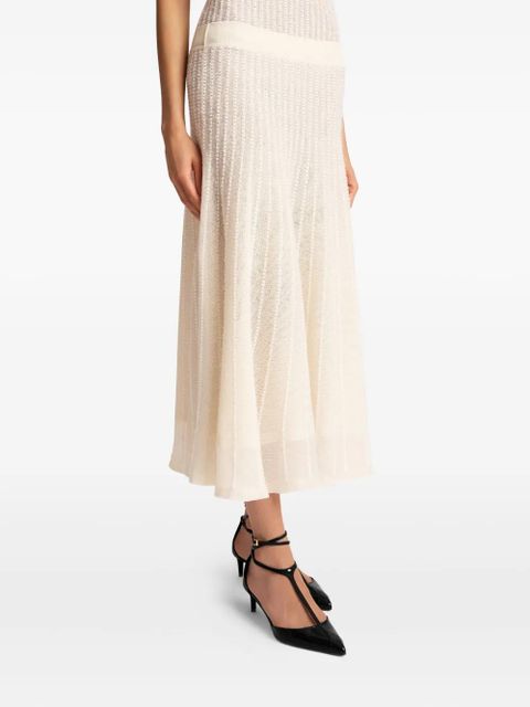 KHAITE Dawn midi skirt - Neutrals