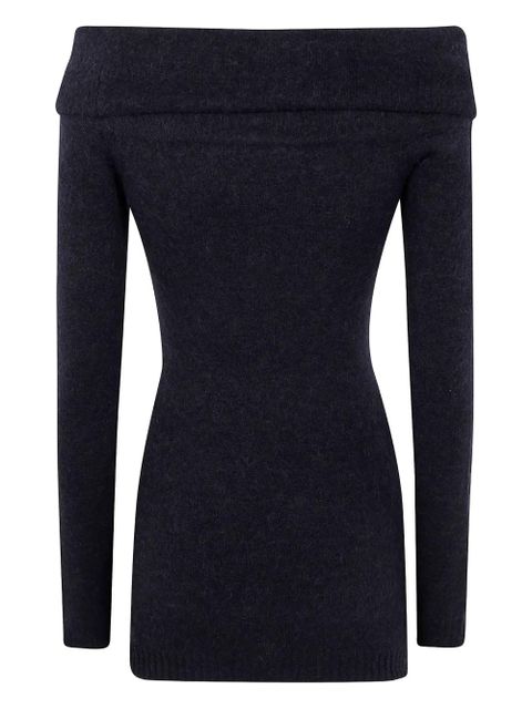 Blumarine off-shoulder flower-embellished dress - Black - zdjęcie produktu nr 2