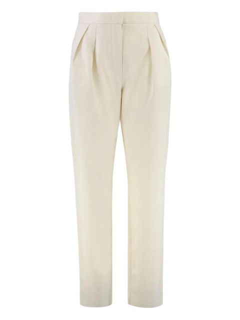 Max Mara Dede pleated cotton trousers - White - zdjęcie produktu nr 1