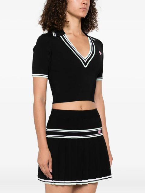 Casablanca v-neck knitted top - Black