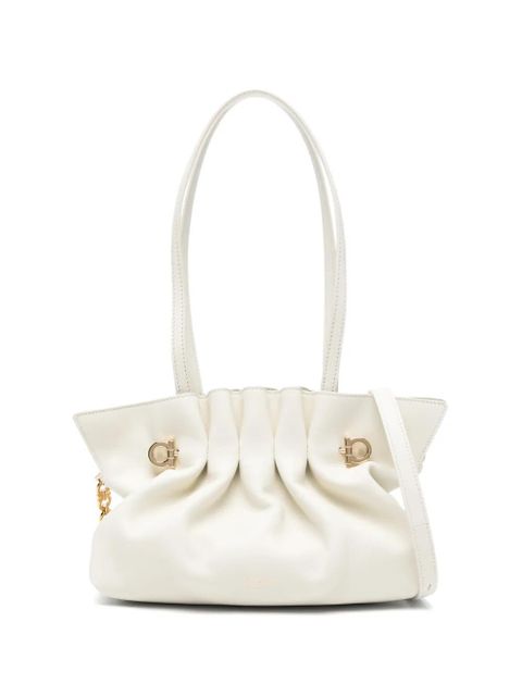 Ferragamo gathered shoulder bag - White - zdjęcie produktu nr 1