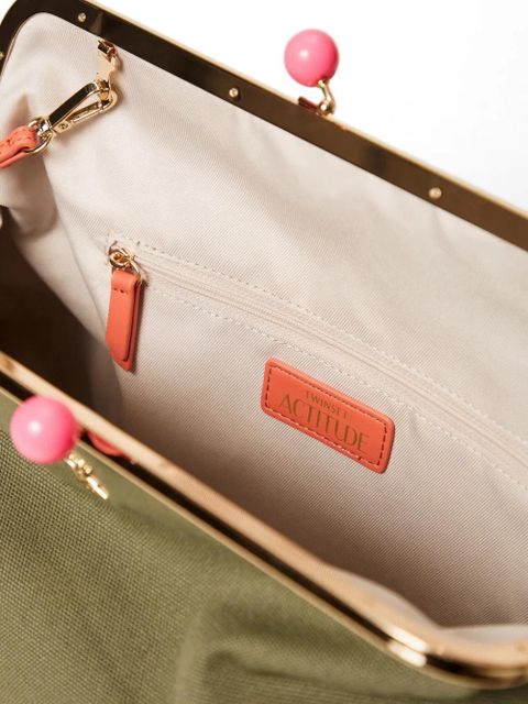 TWINSET Myfo maxi bead-embellished clutch bag - Green