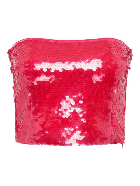 Paris Georgia Mermaid sequin strapless tube top - Red