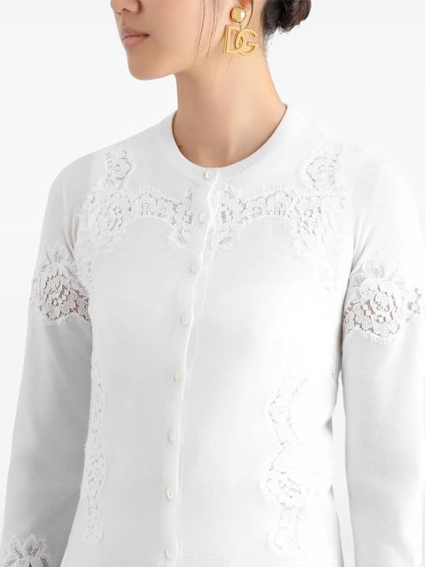 Dolce & Gabbana DNA lace-detailing cardigan - White