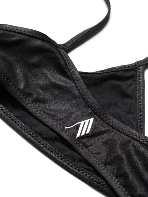 The Attico rubberised-logo bikini - Black
