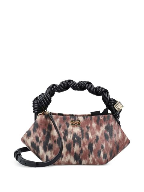 GANNI mini Bou braided-handle tote bag - Brown
