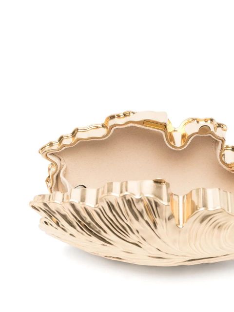 Simkhai rippled leaf-motif clutch bag - Gold