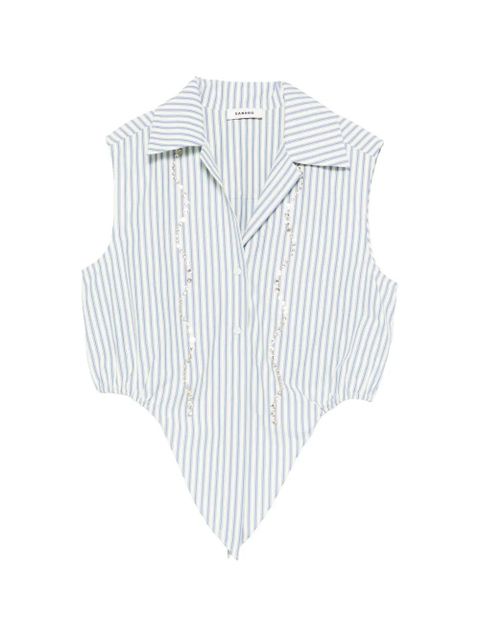 SANDRO striped-pattern embellished shirt - White - zdjęcie produktu nr 1