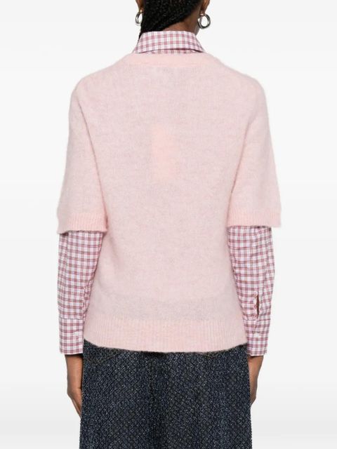 GANNI patterned knitted top - Pink