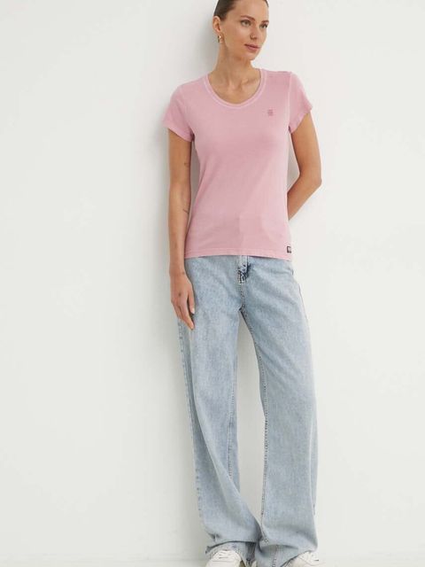 G-Star T-shirt damski bawełniany Overdyed eyben slim v t 2.0 - zdjęcie produktu nr 1