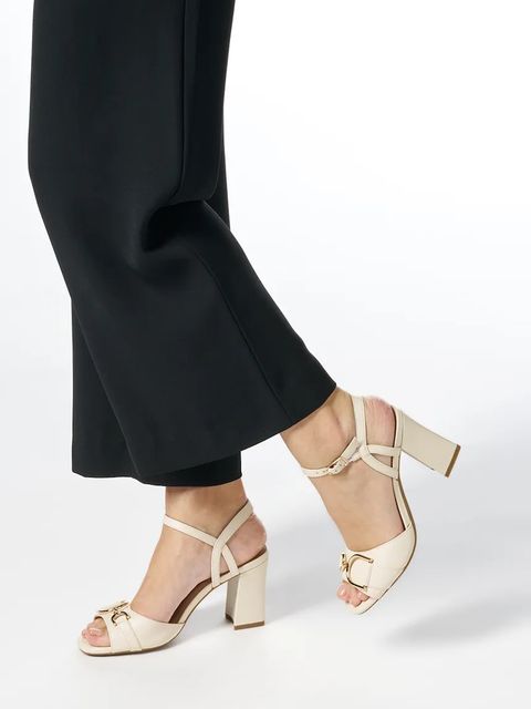 Geox sandały D NEW ERAKLIA 80 A damskie kolor beżowy na słupku D55RPA 000TU C1122