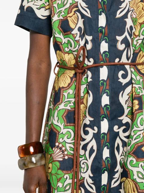 ALEMAIS Liana floral-print shirt midi dress - Blue