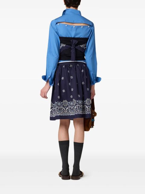 Miu Miu Cornflower slubbed poplin skirt - Blue - zdjęcie produktu nr 2