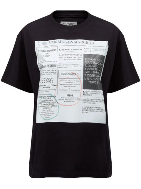 MM6 Maison Margiela text-print T-shirt - Black - zdjęcie produktu nr 1