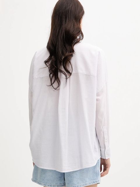 Pepe Jeans koszula damska kolor różowy relaxed z kołnierzykiem klasycznym PL305100