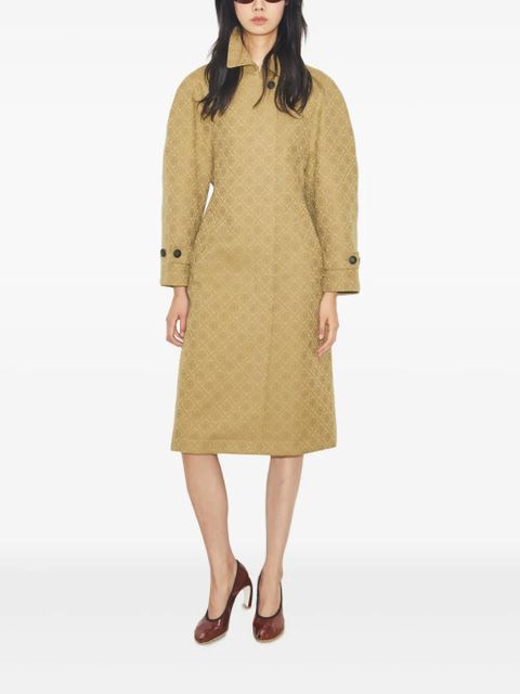 Tory Burch T-monogram jacquard trench coat - Brown