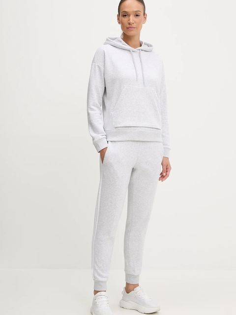 adidas bluza Essentials Small Logo Feel Cozy Hoodie damska kolor szary z kapturem melanżowa JN1853 - zdjęcie produktu nr 2