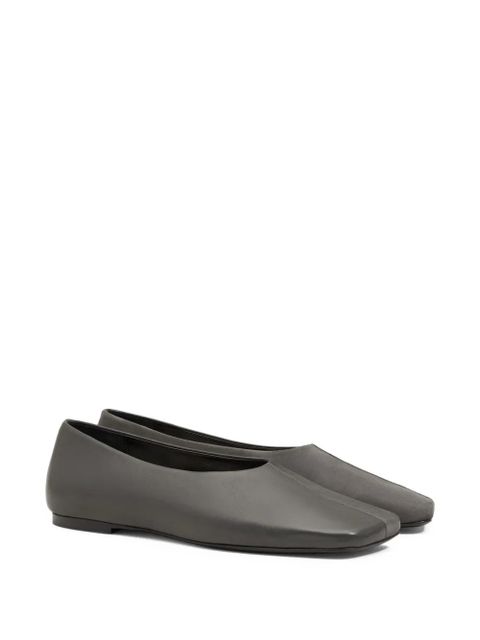 AMI Paris two-tone leather ballet flats - Grey