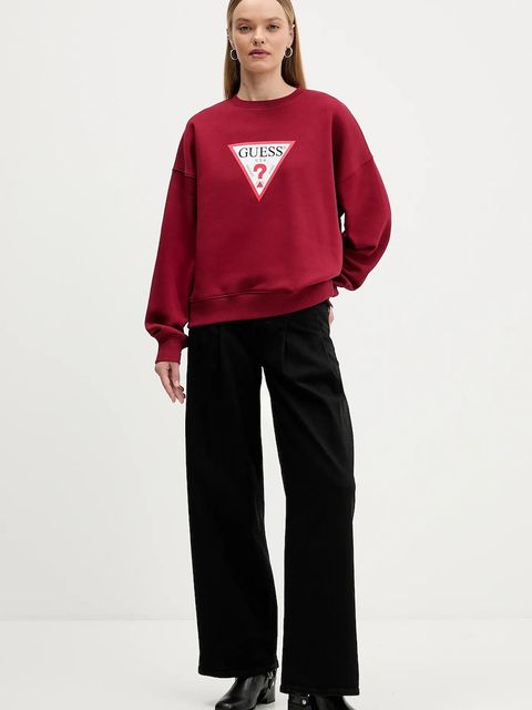 Guess Jeans bluza damska kolor bordowy z nadrukiem W4YQ00 KC811 - zdjęcie produktu nr 2