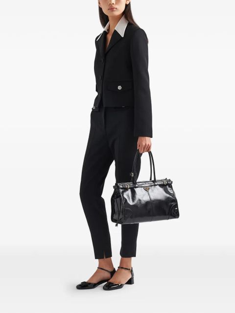 Prada Bonnie large leather handbag - Black