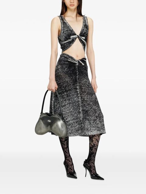 Diesel M-Lilas knotted cropped tank top - Black - zdjęcie produktu nr 2